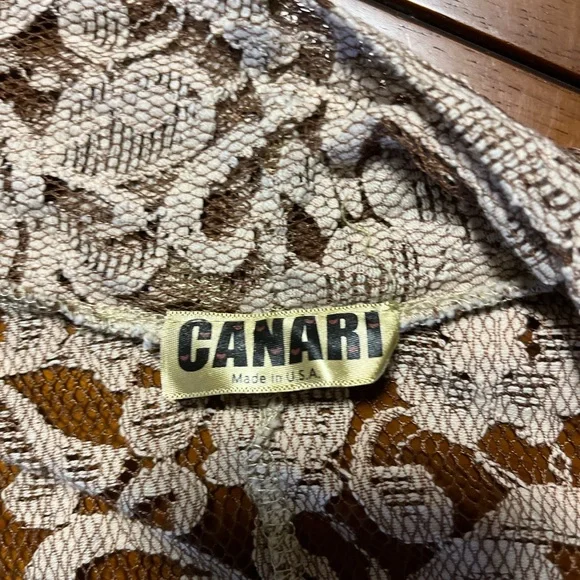 Elegant Stretch Lace Open-Front Sweater-Jacket brown - Picture 4 of 4